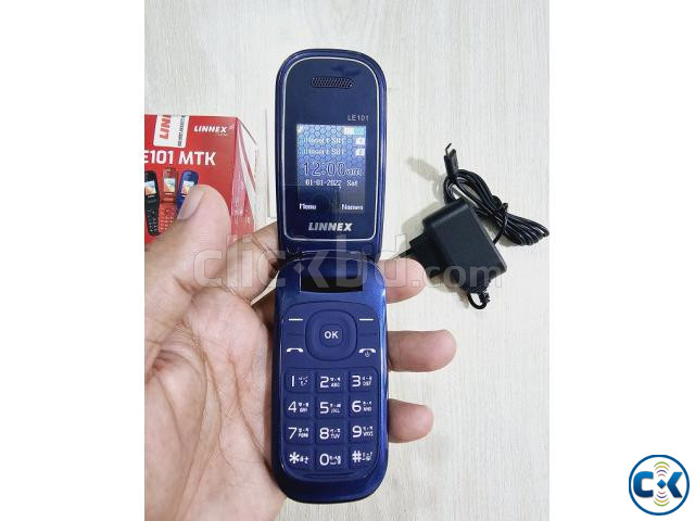 Linnex Le101 Mini Folding Phone Dual Sim Blue | ClickBD image 5