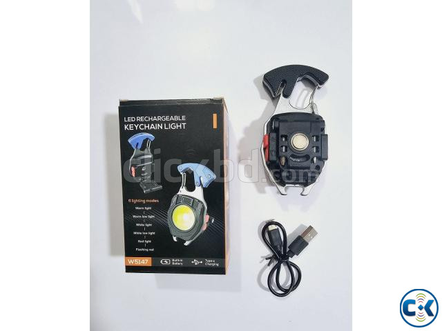 W5147 LED Rechargeable Keychain Light With Lighter | ClickBD image 3