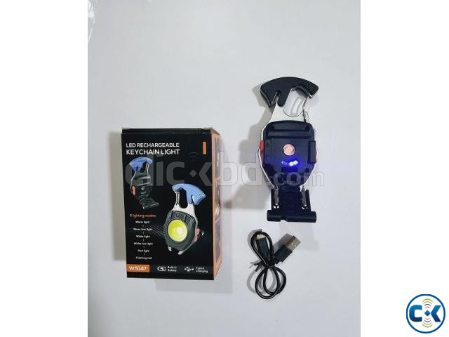 W5147 LED Rechargeable Keychain Light With Lighter | ClickBD image 4