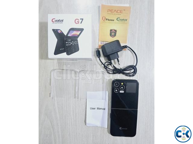 Gretel G7 Fold Phone Dual Display With Case Black | ClickBD image 3