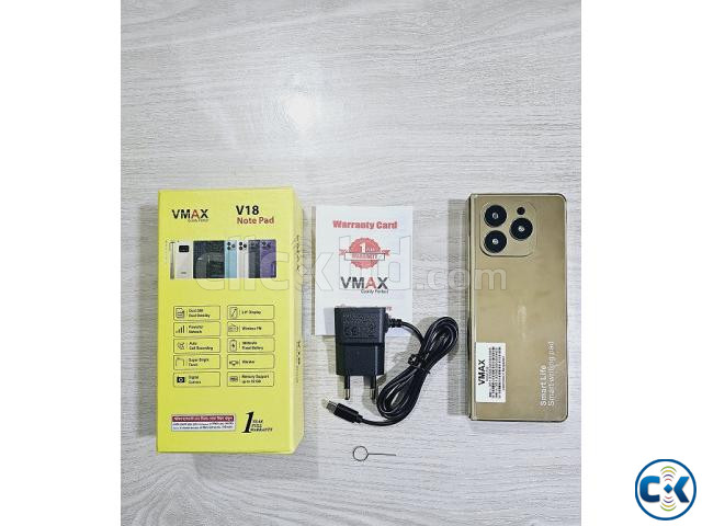 Vmax V18 Notepad Fold Phone With Warranty Gold | ClickBD image 2