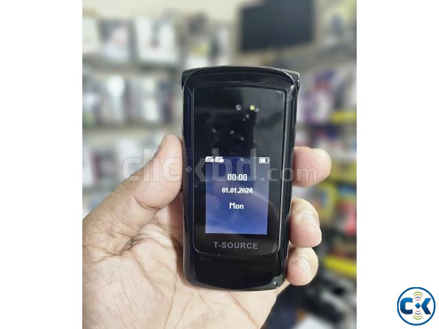 T-Source T203 Dual Display Folding Mobile Phone Black | ClickBD image 2