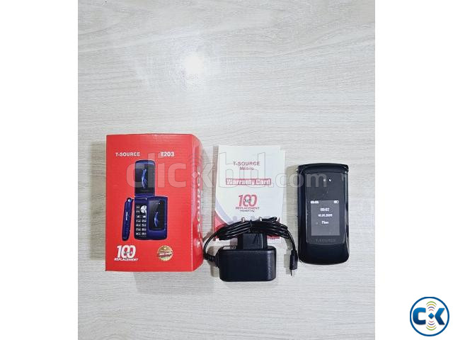 T-Source T203 Dual Display Folding Mobile Phone Black | ClickBD image 3