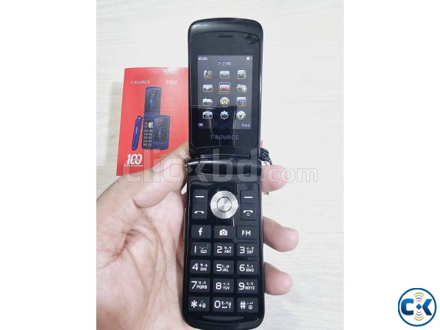 T-Source T203 Dual Display Folding Mobile Phone Black | ClickBD image 4