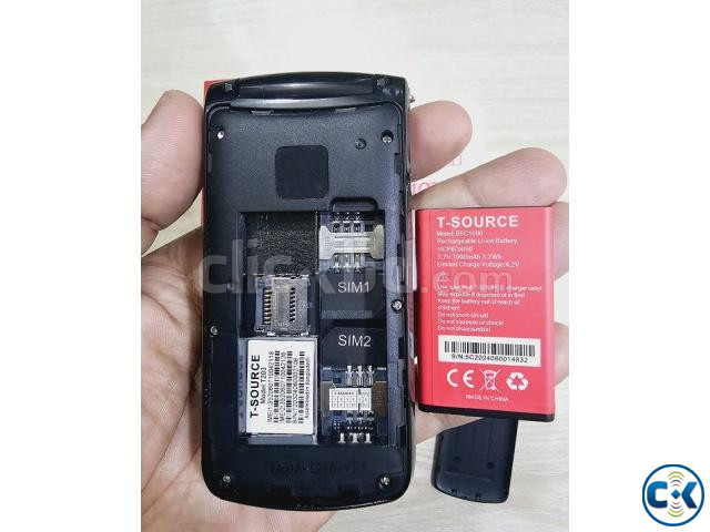 T-Source T203 Dual Display Folding Mobile Phone Black | ClickBD image 5