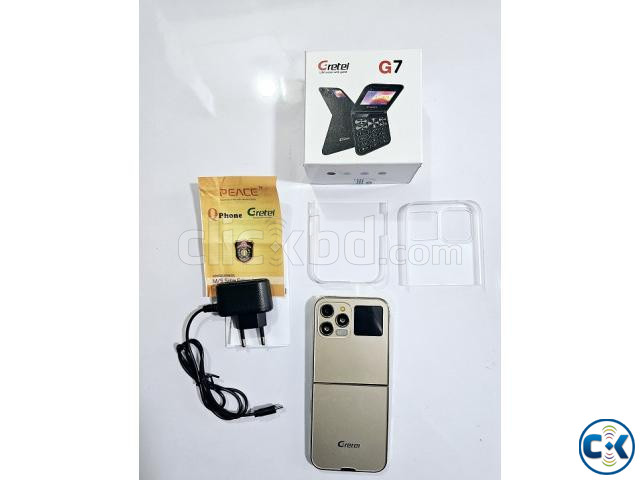 Gretel G7 Flip Folding Phone Dual Display Caseing Gold | ClickBD image 3