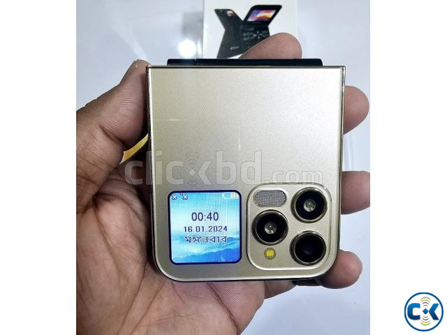Gretel G7 Flip Folding Phone Dual Display Caseing Gold | ClickBD image 4
