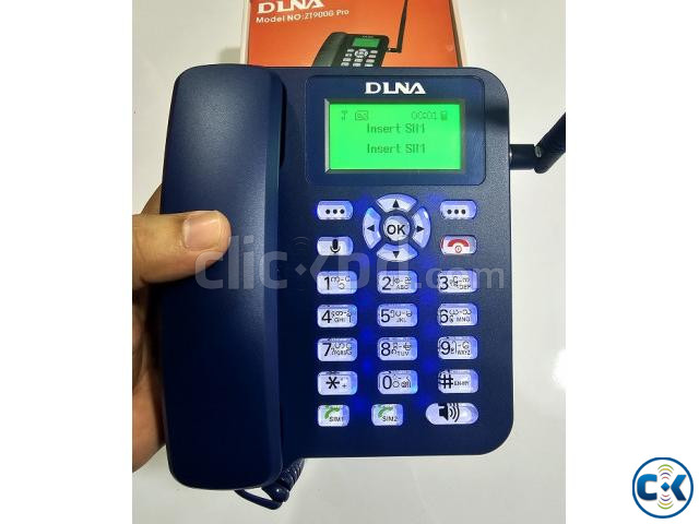 DLNA ZT900 Pro Land Phone Dual Sim FM Radio Blue | ClickBD image 2