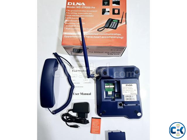 DLNA ZT900 Pro Land Phone Dual Sim FM Radio Blue | ClickBD image 3