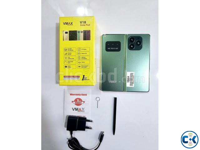 Vmax V18 Notepad Fold Phone With Wrighting pad Green | ClickBD image 3