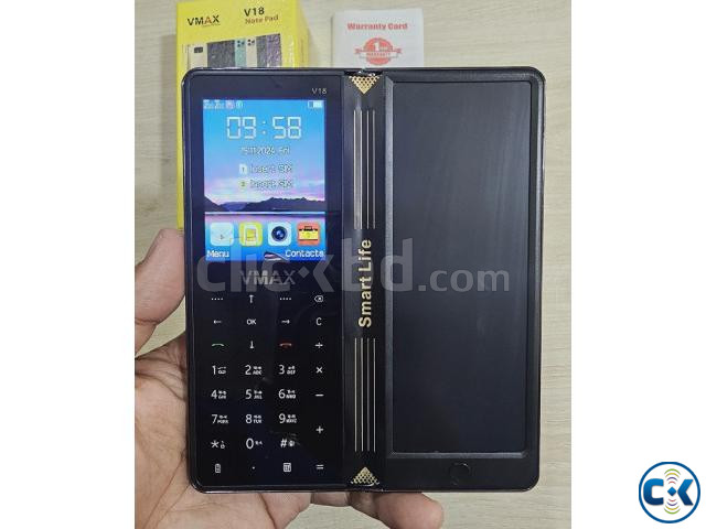 Vmax V18 Notepad Fold Phone With Wrighting pad Purple | ClickBD image 5