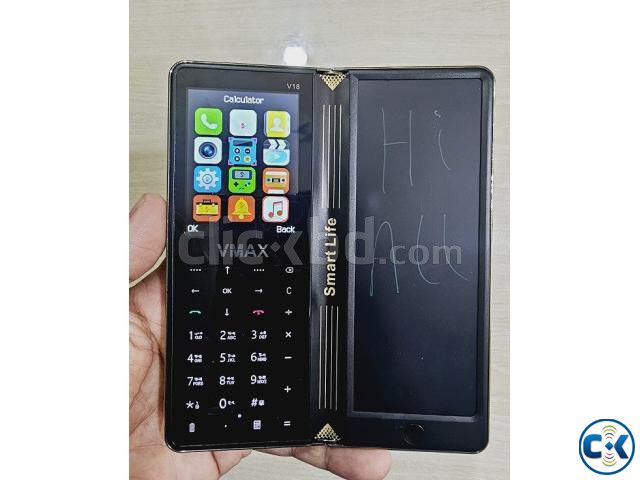 Vmax V18 Notepad Fold Phone With Warranty Gold | ClickBD image 3