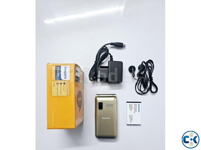 Philips E218L Folding Mobile Phone Dual Display Gold | ClickBD image 2