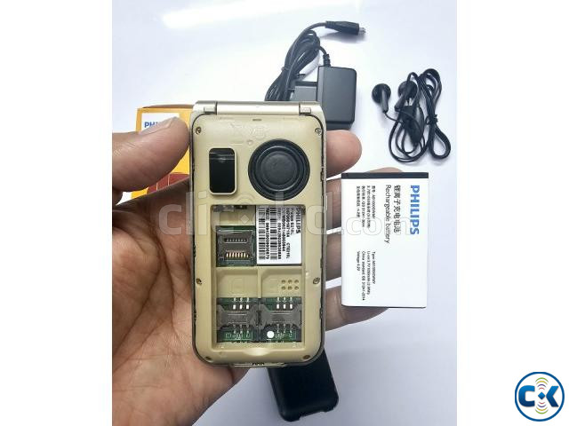 Philips E218L Folding Mobile Phone Dual Display Gold | ClickBD image 4