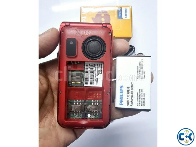 Philips E218L Folding Phone Dual Display Red | ClickBD image 4