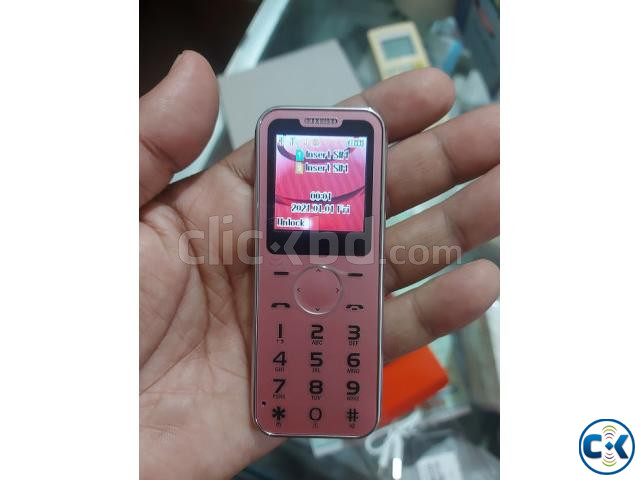 A1B Mini Card Phone With A-pple Logo Bluetooth Dialer Black | ClickBD image 2
