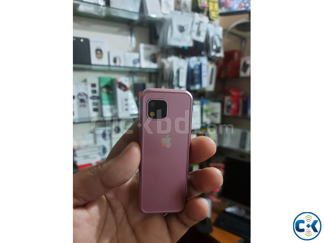 A1B Mini Card Phone With A-pple Logo Bluetooth Dialer Black | ClickBD image 4