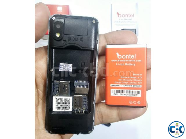 Bontel S1 Super Slim Mini Feature Phone With Cover Blue | ClickBD image 4