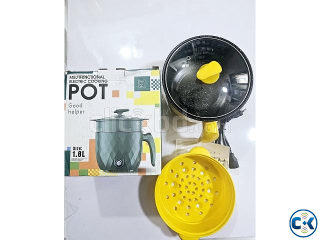 Portable Electric Cooking Pot 1.8L Non-Stick Cooker Double D | ClickBD image 2