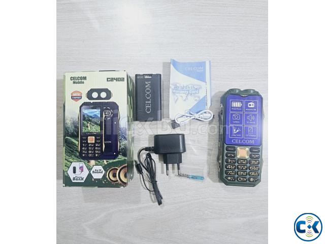 Celcom C2402 Power Bank Phone 8000mAh Dual Sim Blue | ClickBD image 2