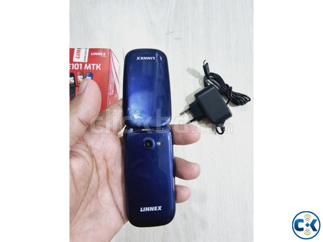 Linnex Le101 Mini Folding Phone Dual Sim Blue | ClickBD image 2