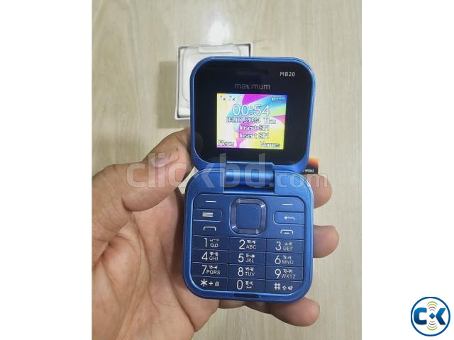 Maximum MB20 Pro Mini Folding Phone Dual Sim Warranty Blue | ClickBD image 2