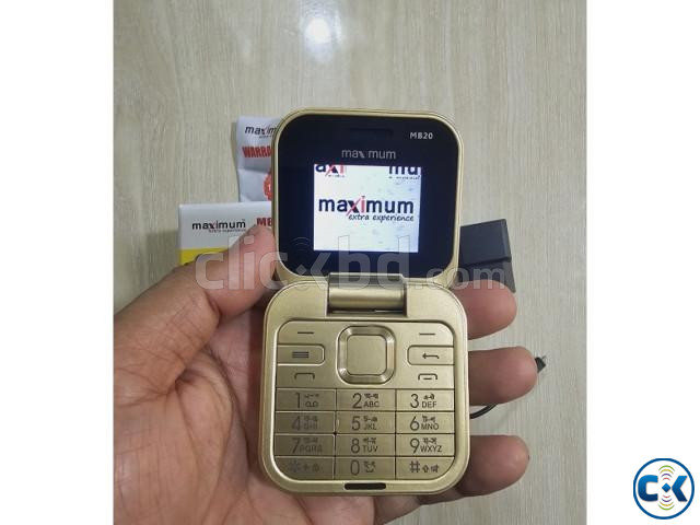 Maximum MB20 Pro Mini Folding Phone Warranty Gold | ClickBD image 2