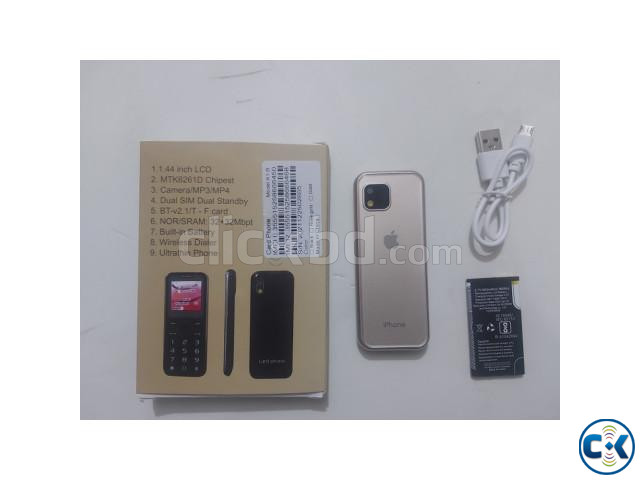 A1B Super Slim Card Phone Dual Sim And Memory Card Gold | ClickBD image 2