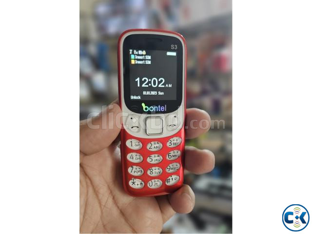 Bontel S3 Mini Feature Phone 2 Sim Red large image 1