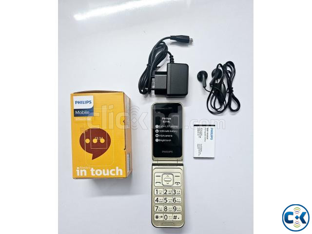 Philips E218L Folding Mobile Phone Dual Display Gold large image 1