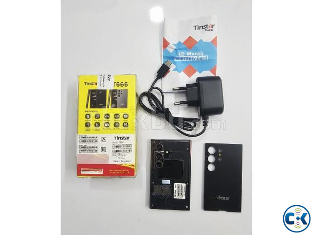 Tinstar T666 Mini Card Phone Dual Sim Black large image 1