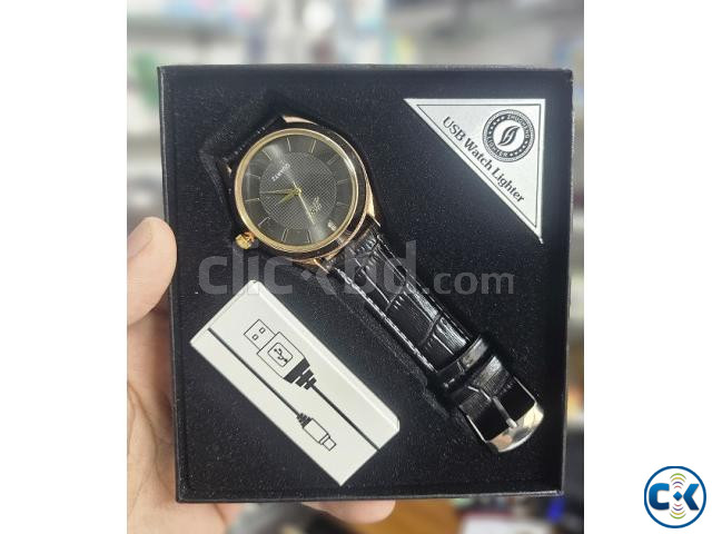 USB Lighter Watch For Man Gold large image 2