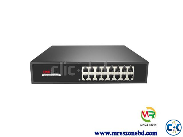 ONV-H1016PLS 16-Port PoE Switch with 2 Gigabit Uplink large image 1
