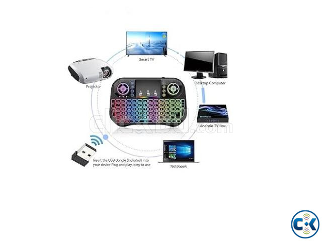 i10 Wireless Bluetooth Mini Keyboard Backlit 7 Color Dual Mo large image 3