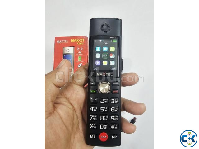 MAXTEL MAX21 Ultra Cordless Phone Dual Sim Black large image 2