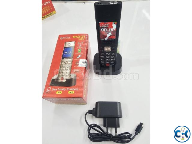 MAXTEL MAX21 Ultra Cordless Phone Dual Sim Black large image 4