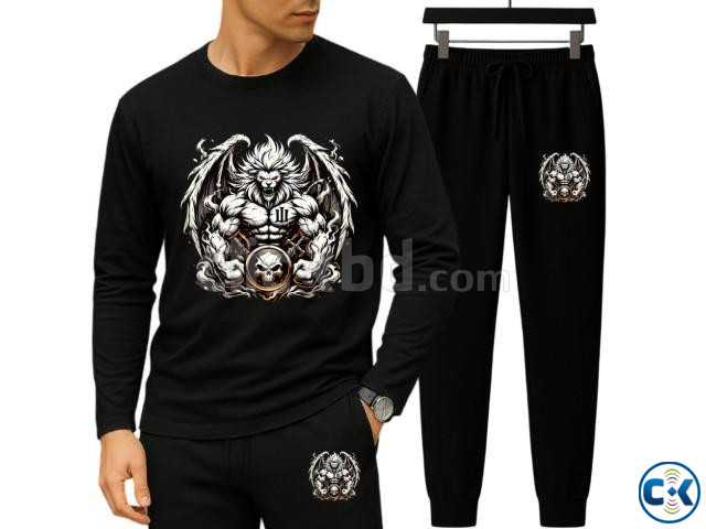 Long Sleeve Drop Shoulder Tshirt and Trouser Set | ClickBD image 2