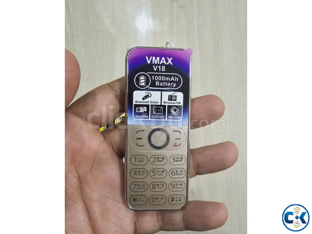 Vmax V18 Super Mini Card Phone Dual Sim Gold large image 2