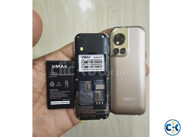 Vmax V18 Super Mini Card Phone Dual Sim Gold large image 3