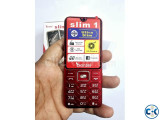 Bontel Slim 1 Metal Button Phone Dual Sim Red