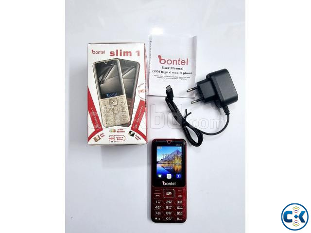 Bontel Slim 1 Metal Button Phone Dual Sim Red large image 4