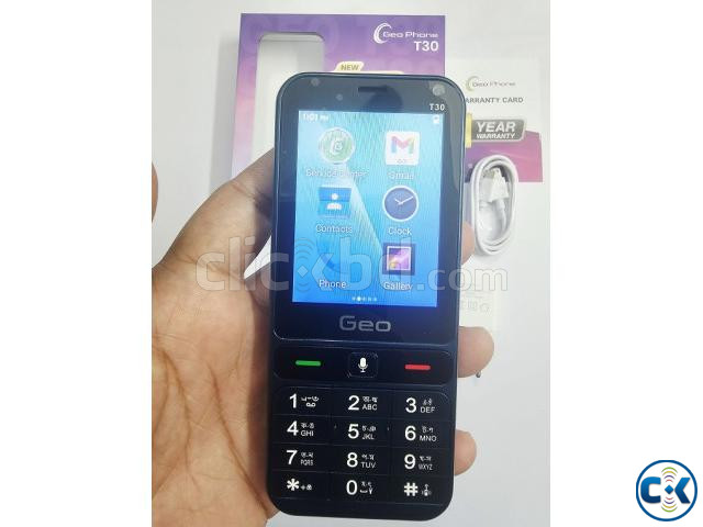 Geo T30 Android 4G Button Phone Dual Sim Touch Dispaly large image 2
