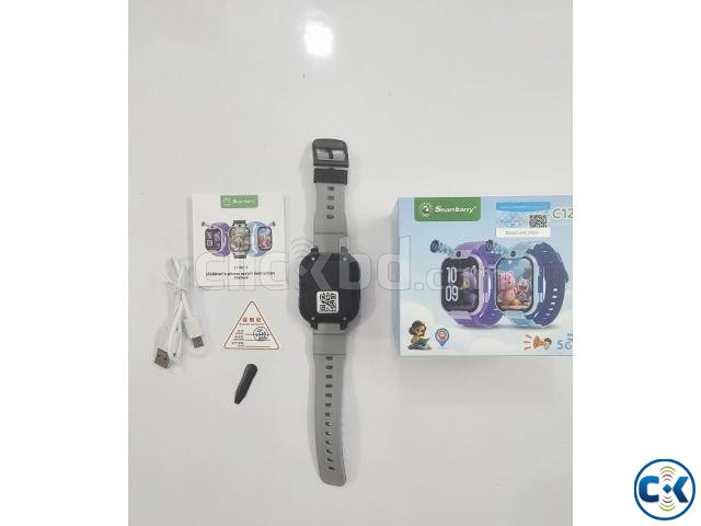 Smartbarry C12 4G Kids Smartwatch GPS Tracker Video Call Bla large image 1