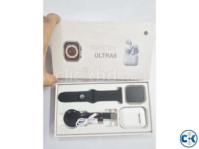 Smarwatch Ultra 8 Headphone Bluetooth Calling Black large image 1