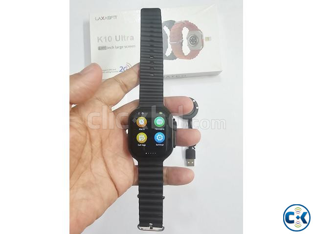 Laxasfit K10 Ultra Smart Watch Single Sim - Black large image 3