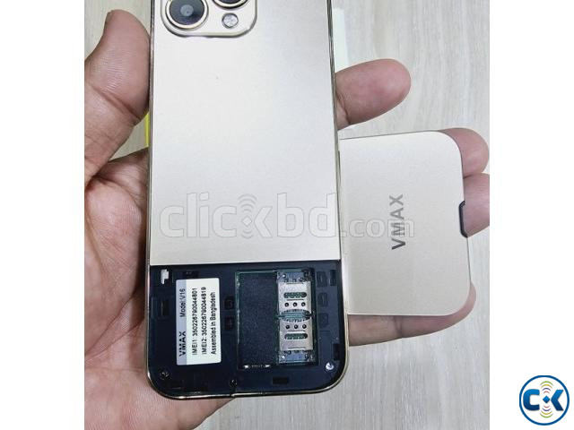 Vmax V16 Ultra Max Touch Button Phone Dual Sim Warranty Blue large image 3