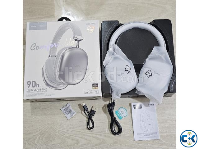 Hoco W35 Max Wireless Bluetooth Headphone 90 Hour Battery Bl large image 1