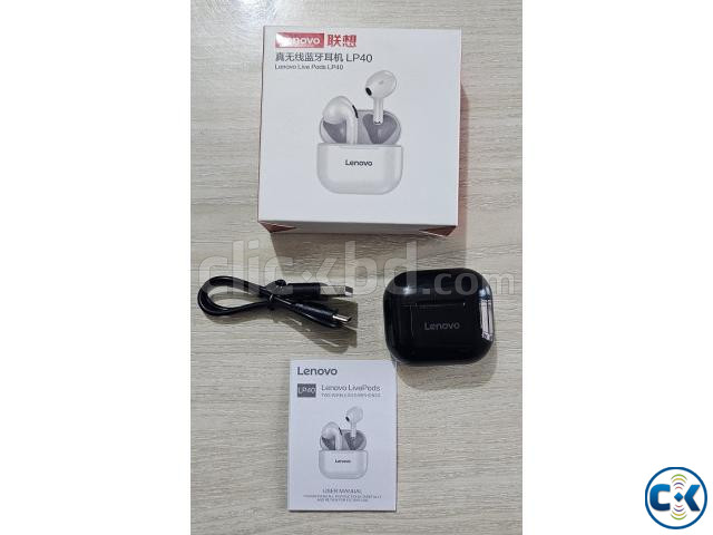 Lenovo LP40 TWS Bluetooth Earbuds Black large image 3