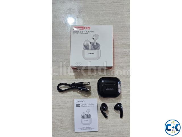 Lenovo LP40 TWS Bluetooth Earbuds Black large image 4