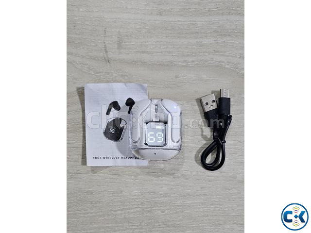 T2 TWS Wireless Bluetooth Headphones Transparent LED Display large image 1